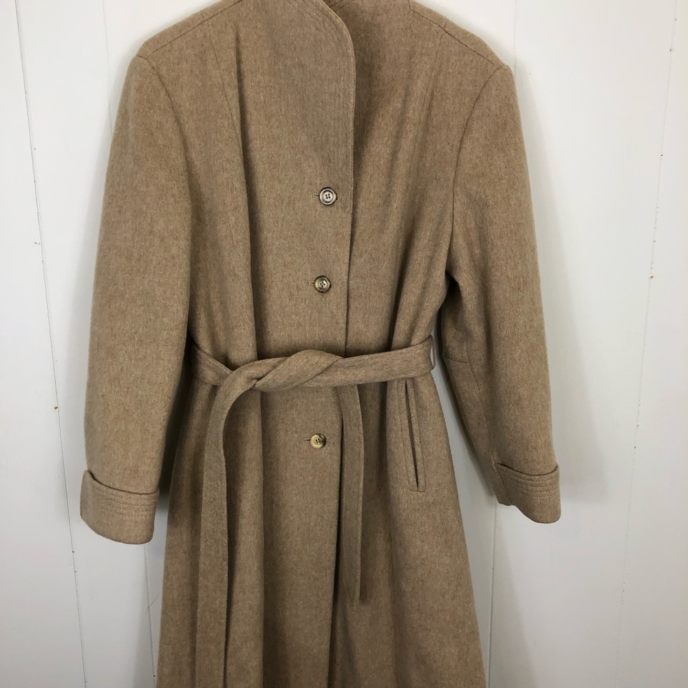 Vintage Wool & Camel Hair Belted Jacket Sz S - Picture 2 of 14